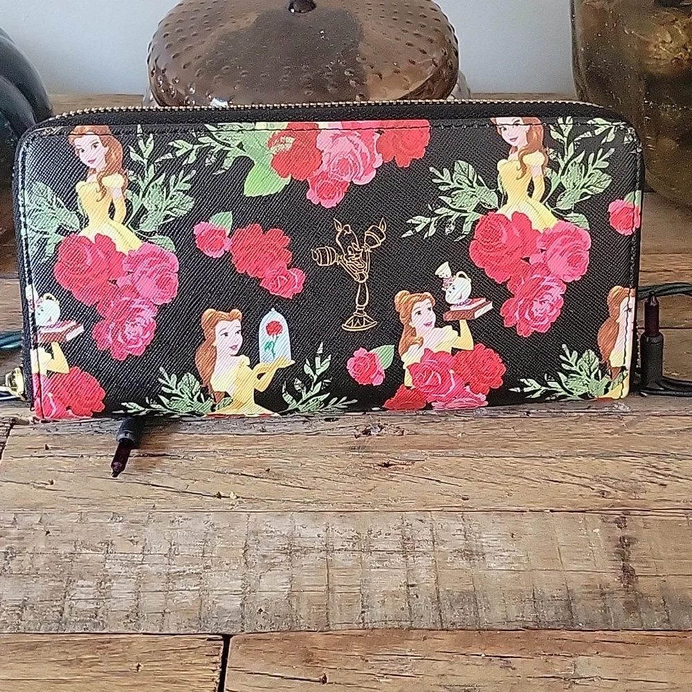 Disney × Loungefly Belle Beauty and The Beast Full Zipper Wallet